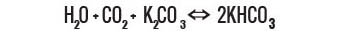 The chemical reaction for potassium bicarbonate
